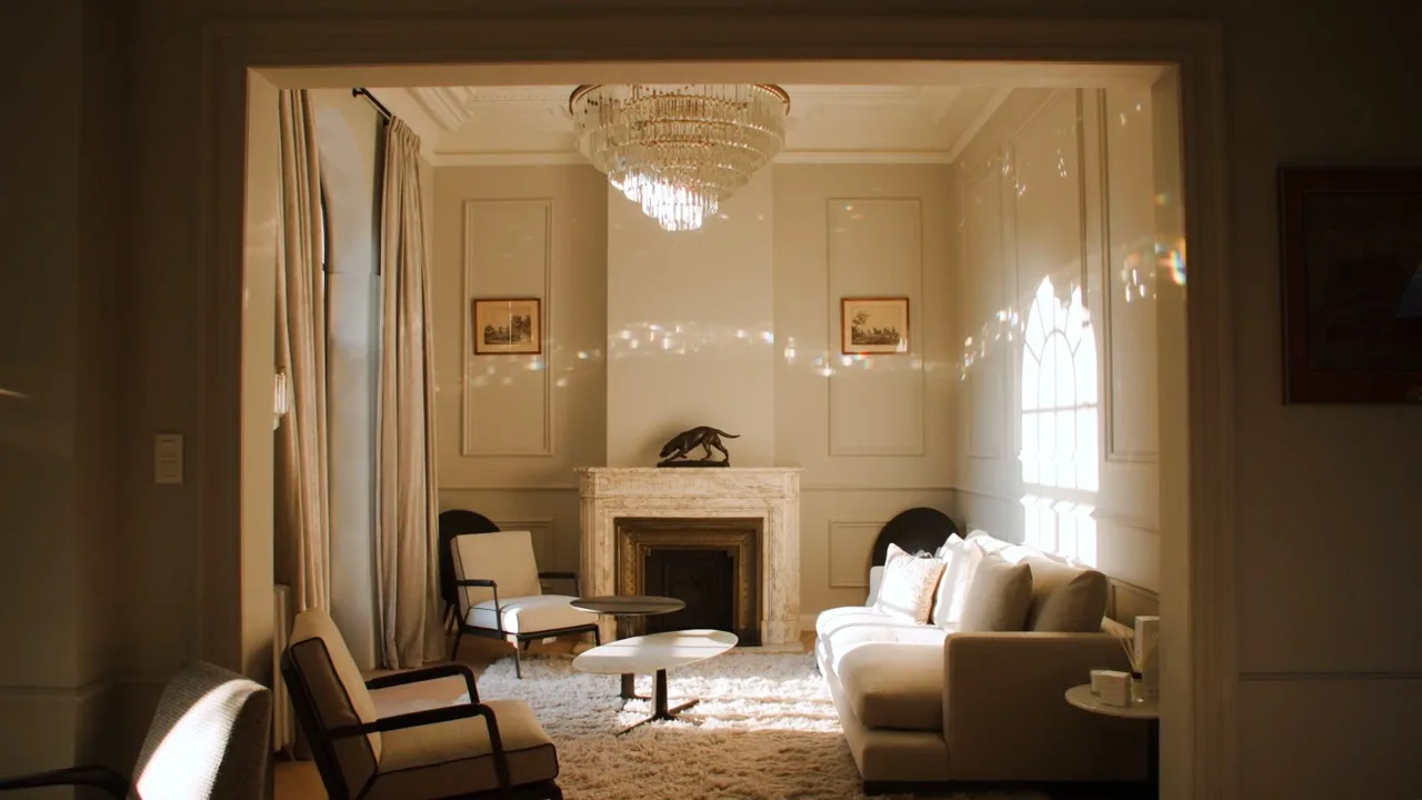 A salon inside Castle Diependael, where the Camerich collection is shown