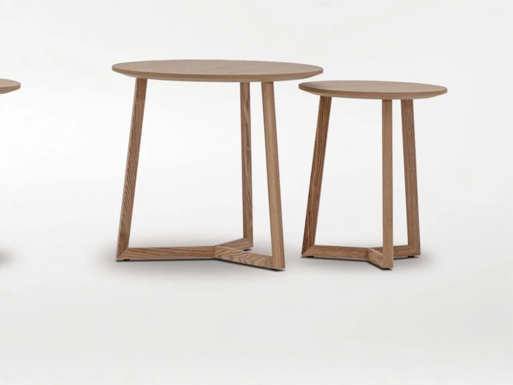 Two Camerich Teri side tables in natural oak